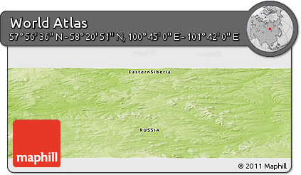 Physical Panoramic Map of the Area around 58° 8' 44" N, 101° 13' 29" E