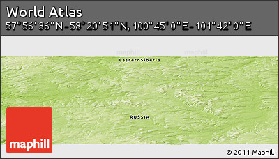 Physical Panoramic Map of the Area around 58° 8' 44" N, 101° 13' 29" E