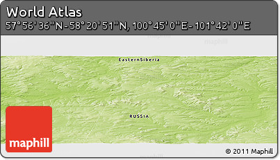 Physical Panoramic Map of the Area around 58° 8' 44" N, 101° 13' 29" E