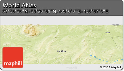 Physical Panoramic Map of the Area around 58° 8' 44" N, 105° 28' 29" E