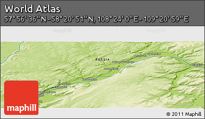 Physical Panoramic Map of the Area around 58° 8' 44" N, 108° 52' 30" E