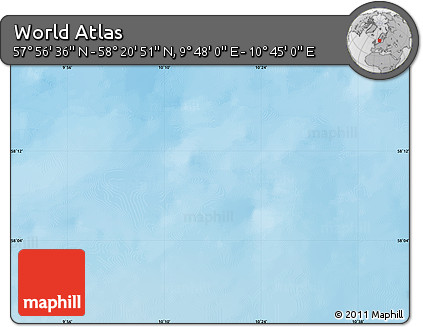 Physical Map of the Area around 58° 8' 44" N, 10° 16' 30" E