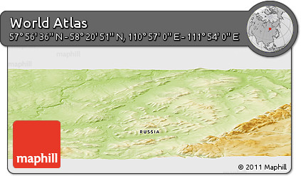 Physical Panoramic Map of the Area around 58° 8' 44" N, 111° 25' 30" E