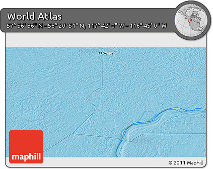 Political 3D Map of the Area around 58° 8' 44" N, 117° 13' 29" W