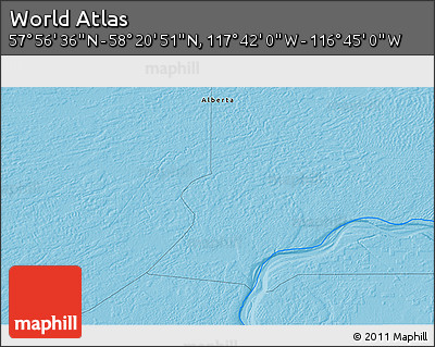 Political 3D Map of the Area around 58° 8' 44" N, 117° 13' 29" W