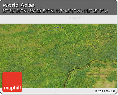 Satellite 3D Map of the Area around 58° 8' 44" N, 117° 13' 29" W