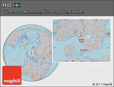 Gray Location Map of Hol, hill shading