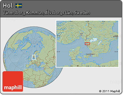 Savanna Style Location Map of Hol, hill shading