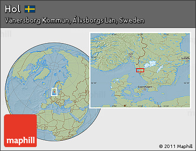 Savanna Style Location Map of Hol, hill shading