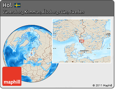 Shaded Relief Location Map of Hol