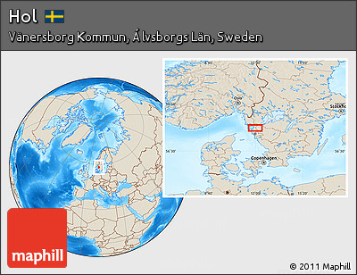 Shaded Relief Location Map of Hol
