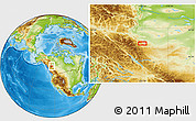 Physical Location Map of the area around 58° 8' 44" N, 123° 10' 30" W