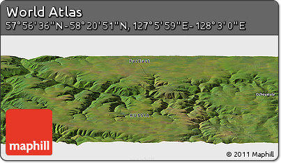 Satellite Panoramic Map of the Area around 58° 8' 44" N, 127° 34' 30" E