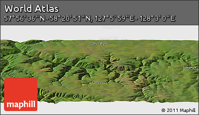 Satellite Panoramic Map of the Area around 58° 8' 44" N, 127° 34' 30" E