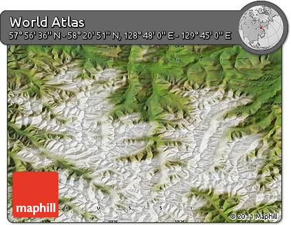 Satellite Map of the Area around 58° 8' 44" N, 129° 16' 30" E