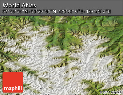Satellite Map of the Area around 58° 8' 44" N, 129° 16' 30" E
