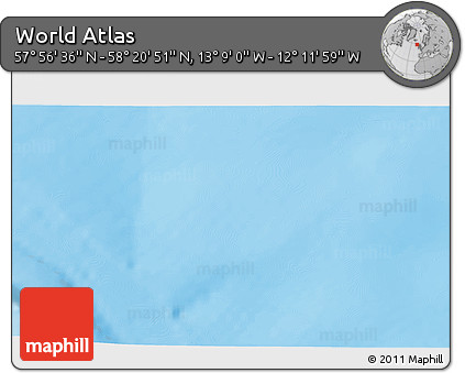 Physical 3D Map of the Area around 58° 8' 44" N, 12° 40' 30" W