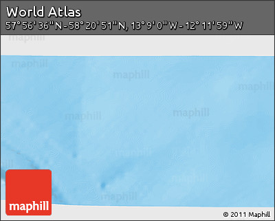 Physical 3D Map of the Area around 58° 8' 44" N, 12° 40' 30" W
