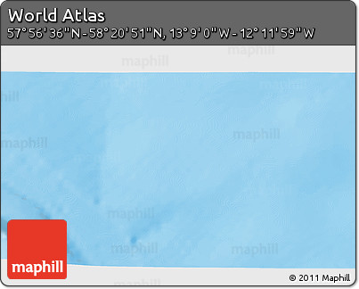 Physical 3D Map of the Area around 58° 8' 44" N, 12° 40' 30" W