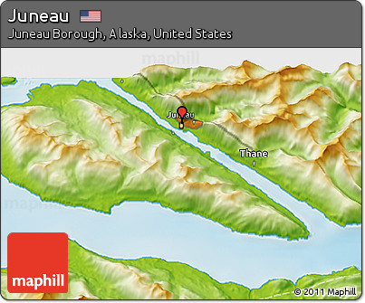 Physical 3D Map of Juneau
