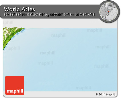 Physical 3D Map of the Area around 58° 8' 44" N, 141° 10' 30" E