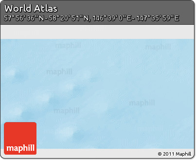 Physical 3D Map of the Area around 58° 8' 44" N, 147° 7' 30" E