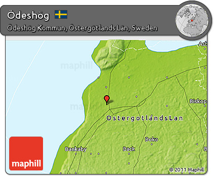Physical 3D Map of Ödeshög
