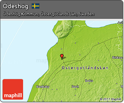 Physical 3D Map of Ödeshög