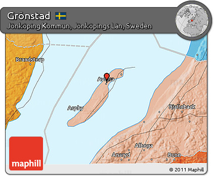 Political 3D Map of Grönstad