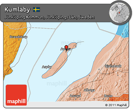 Political 3D Map of Kumlaby