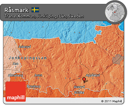 Political 3D Map of Råsmark