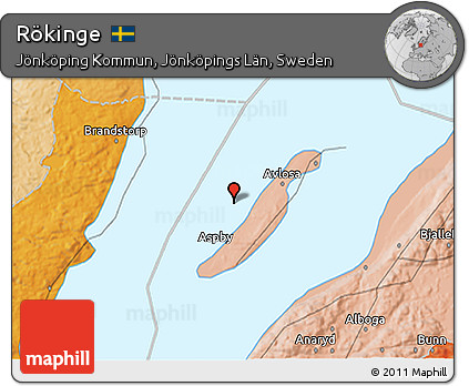 Political 3D Map of Rökinge