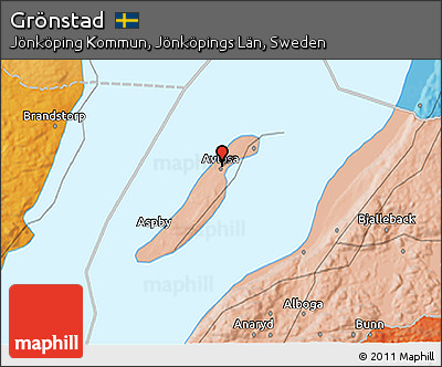 Political 3D Map of Grönstad