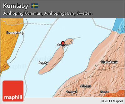 Political 3D Map of Kumlaby