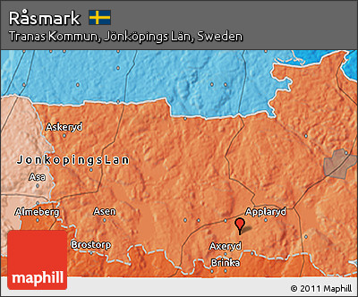 Political 3D Map of Råsmark