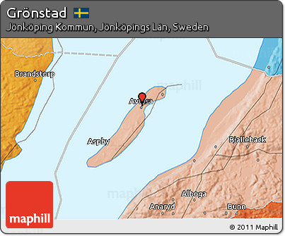 Political 3D Map of Grönstad