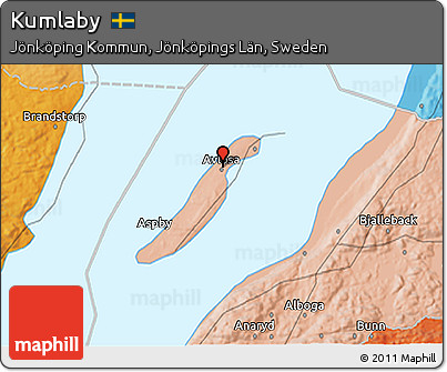 Political 3D Map of Kumlaby