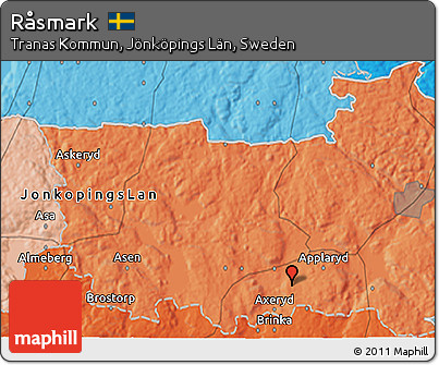 Political 3D Map of Råsmark