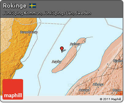 Political 3D Map of Rökinge