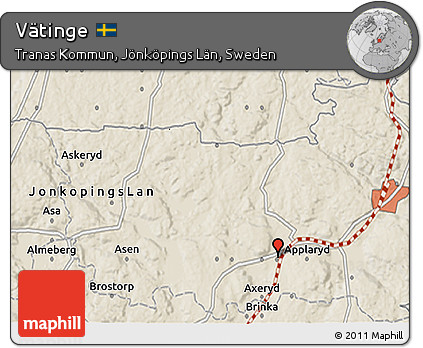 Shaded Relief 3D Map of Vätinge