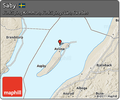 Shaded Relief 3D Map of Säby