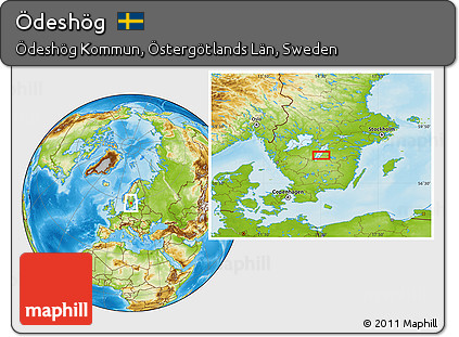Physical Location Map of Ödeshög
