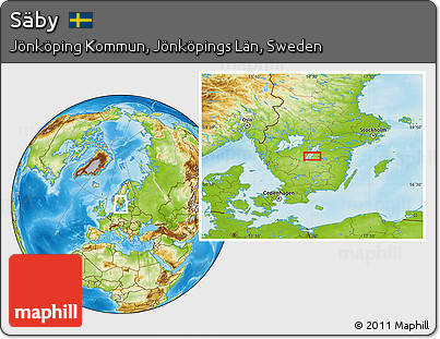 Physical Location Map of Säby