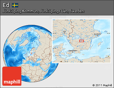 Shaded Relief Location Map of Ed