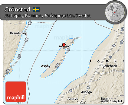 Shaded Relief Map of Grönstad