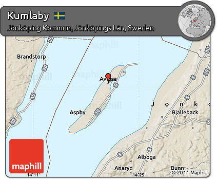 Shaded Relief Map of Kumlaby