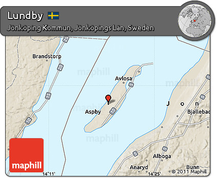 Shaded Relief Map of Lundby