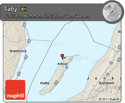 Shaded Relief Map of Säby