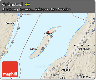 Shaded Relief Map of Grönstad