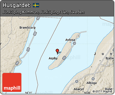 Shaded Relief Map of Husgärdet